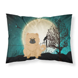 Caroline'S Treasures Halloween Scary Chow Cream Fabric Standard Pillowcase Bb2334Pillowcase, Multicolor