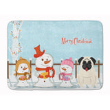 Caroline'S Treasures Merry Christmas Carolers Pug Cream Floor Mat, 19 X 27, Multicolor