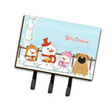 Caroline'S Treasures Merry Christmas Carolers Pug Brown Leash Or Key Holder Bb2338Th68, Triple, Multicolor