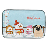 Caroline'S Treasures Merry Christmas Carolers Pug Fawn Dish Drying Mat, 14 X 21