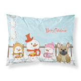 Caroline'S Treasures Merry Christmas Carolers French Bulldog Cream Fabric Standard Pillowcase Bb2341Pillowcase, Multicolor