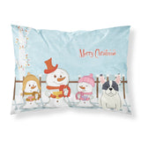 Caroline'S Treasures Merry Christmas Carolers French Bulldog Piebald Fabric Standard Pillowcase Bb2342Pillowcase, Multicolor