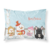 Caroline'S Treasures Merry Christmas Carolers French Bulldog Black Fabric Standard Pillowcase Bb2345Pillowcase, Multicolor