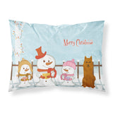 Caroline'S Treasures Merry Christmas Carolers Karelian Bear Dog Fabric Standard Pillowcase Bb2353Pillowcase, Multicolor