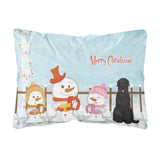 Caroline'S Treasures Bb2357Pw1216 Merry Christmas Carolers Black Russian Terrier Canvas Fabric Decorative Pillow, 12 H X 1