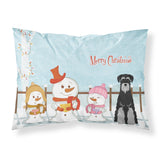 Caroline'S Treasures Merry Christmas Carolers Schnauzer Black Grey Fabric Standard Pillowcase Bb2365Pillowcase, Multicolor