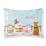Caroline'S Treasures Merry Christmas Carolers Airedale Fabric Standard Pillowcase Bb2372Pillowcase, Multicolor