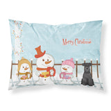 Caroline'S Treasures Merry Christmas Carolers Miniature Schanuzer Black Fabric Standard Pillowcase Bb2382Pillowcase, Multicolo