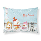 Caroline'S Treasures Christmas Carolers Merry Miniature Schanuzer Salt And Pepper Fabric Standard Pillowcase Bb2385Pillowcase