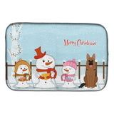 Caroline'S Treasures Merry Christmas Carolers German Shepherd Dish Drying Mat, 14 X 21
