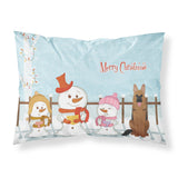 Caroline'S Treasures Merry Christmas Carolers German Shepherd Fabric Standard Pillowcase Bb2398Pillowcase, Multicolor