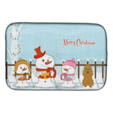 Caroline'S Treasures Merry Christmas Carolers Poodle Tan Dish Drying Mat, 14 X 21