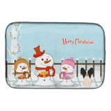 Caroline'S Treasures Merry Christmas Carolers Papillon Black White Dish Drying Mat, 14 X 21