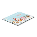 Caroline'S Treasures Merry Christmas Carolers Papillon Red White Mouse Pad, Multicolor, 7.75X9.25 (Bb2409Mp)