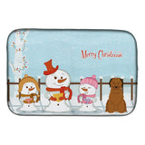 Caroline'S Treasures Merry Christmas Carolers Briard Brown Dish Drying Mat, 14 X 21