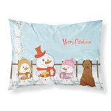 Caroline'S Treasures Merry Christmas Carolers Briard Brown Fabric Standard Pillowcase Bb2413Pillowcase, Multicolor