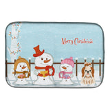 Caroline'S Treasures Merry Christmas Carolers Shih Tzu Red White Dish Drying Mat, 14 X 21