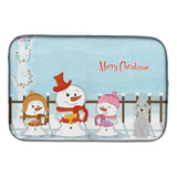 Caroline'S Treasures Merry Christmas Carolers Bedlington Terrier Blue Dish Drying Mat, 14 X 21