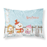 Caroline'S Treasures Merry Christmas Carolers Bedlington Terrier Blue Fabric Standard Pillowcase Bb2421Pillowcase, Multicolor,