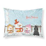 Caroline'S Treasures Merry Christmas Carolers Cocker Spaniel Black Fabric Standard Pillowcase Bb2423Pillowcase, Multicolor