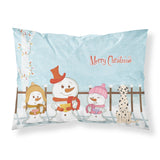 Caroline'S Treasures Merry Christmas Carolers Dalmatian Fabric Standard Pillowcase Bb2428Pillowcase, Multicolor