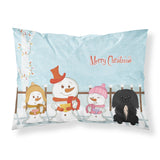 Caroline'S Treasures Merry Christmas Carolers Pekingnese Black Fabric Standard Pillowcase Bb2438Pillowcase, Multicolor