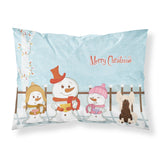 Caroline'S Treasures Merry Christmas Carolers Chinese Crested Cream Fabric Standard Pillowcase Bb2444Pillowcase, Multicolor