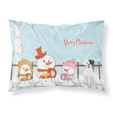 Caroline'S Treasures Merry Christmas Carolers White Boxer Cooper Fabric Standard Pillowcase Bb2445Pillowcase, Multicolor