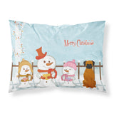 Caroline'S Treasures Merry Christmas Carolers Fawn Boxer Fabric Standard Pillowcase, Multicolor