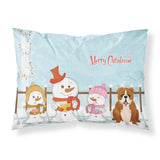 Caroline'S Treasures Merry Christmas Carolers English Bulldog Red White Fabric Standard Pillowcase Bb2451Pillowcase, Multicolo