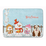 Caroline'S Treasures Christmas English Bulldog Brindle White Floor Mat, 19 X 27, Multicolor