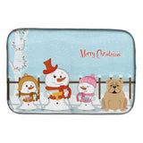Caroline'S Treasures Merry Christmas Carolers English Bulldog Fawn Dish Drying Mat, 14 X 21