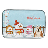 Caroline'S Treasures Merry Christmas Carolers English Bulldog Fawn White Dish Drying Mat, 14 X 21