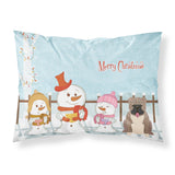 Caroline'S Treasures Merry Christmas Carolers English Bulldog Grey Brindle Fabric Standard Pillowcase Bb2457Pillowcase, Multic