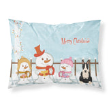 Caroline'S Treasures Merry Christmas Carolers Bull Terrier Black White Fabric Standard Pillowcase Bb2464Pillowcase, Multicolor