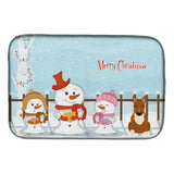 Caroline'S Treasures Merry Christmas Carolers Bull Terrier Red Dish Drying Mat, 14 X 21