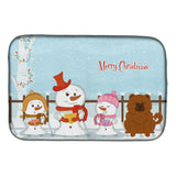 Caroline'S Treasures Merry Christmas Carolers Chow Red Dish Drying Mat, 14 X 21