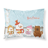 Caroline'S Treasures Merry Christmas Carolers Chow Red Fabric Standard Pillowcase Bb2473Pillowcase, Multicolor