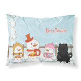 Caroline'S Treasures Merry Christmas Carolers Chow Black Fabric Standard Pillowcase Bb2474Pillowcase, Multicolor