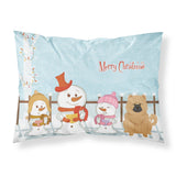 Caroline'S Treasures Merry Christmas Carolers Chow Cream Fabric Standard Pillowcase Bb2475Pillowcase, Multicolor
