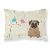 Caroline'S Treasures Christmas Presents Between Friends Pug Brown Fabric Standard Pillowcase Bb2477Pillowcase, Multicolor