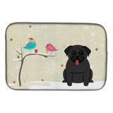Caroline'S Treasures Christmas Presents Between Friends Pug Dish Drying Mat, 14 X 21