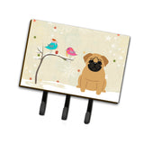 Caroline'S Treasures Christmas Presents Between Friends Pug Brown Leash Or Key Holder Bb2479Th68, Triple, Multicolor