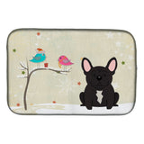 Caroline'S Treasures Christmas Presents Between Friends French Bulldog Brindle Dish Drying Mat, 14 X 21