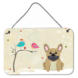 Caroline'S Treasures Christmas Presents Friends French Bulldog Cream Wall Or Door Hanging Prints Bb2482Ds812, 8 X 12