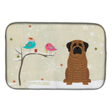 Caroline'S Treasures Christmas Presents Between Friends Mastiff Brindle Dish Drying Mat, 14 X 21
