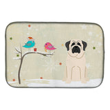 Caroline'S Treasures Christmas Presents Between Friends Mastiff White Dish Drying Mat, 14 X 21