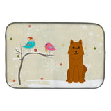 Caroline'S Treasures Christmas Presents Between Friends Karelian Bear Dog Dish Drying Mat, 14 X 21