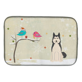 Caroline'S Treasures Christmas Presents Between Friends West Siberian Laika Spitz Dish Drying Mat, 14 X 21