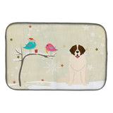 Caroline'S Treasures Christmas Presents Between Friends Moscow Watchdog Dish Drying Mat, 14 X 21
